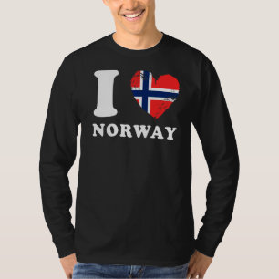 I Love Norway Heart Flag Norway T-Shirt