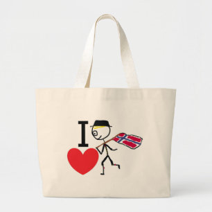 I Love Norway Large Tote Bag