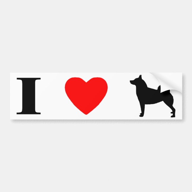 I Love Norwegian Buhunds Bumper Sticker (Front)