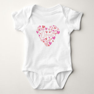 I love Nova hearts in pink Baby Bodysuit