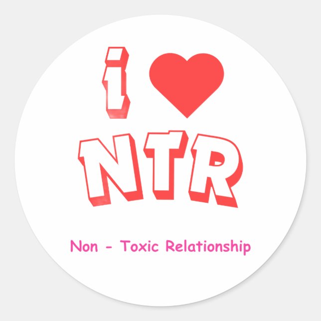 I love NTR Classic Round Sticker (Front)