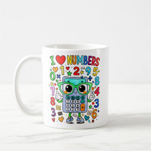 I Love Numbers Cute Maths Calculator Mug