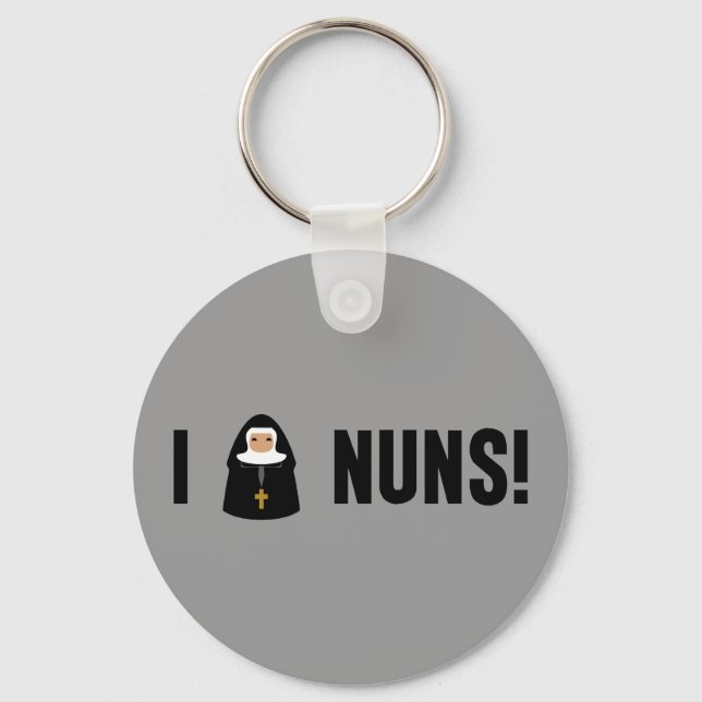 I Love Nuns Key Ring (Front)