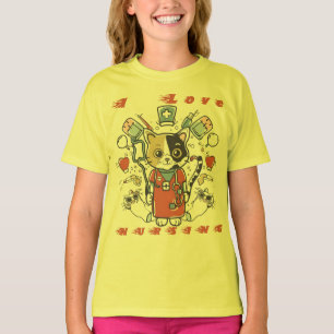 I Love Nursing - Cat Nurse T-Shirt