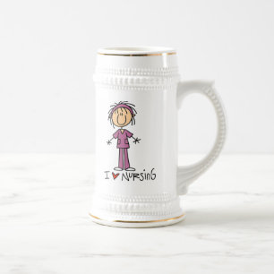 I Love Nursing T-shirts and Gifts Beer Stein