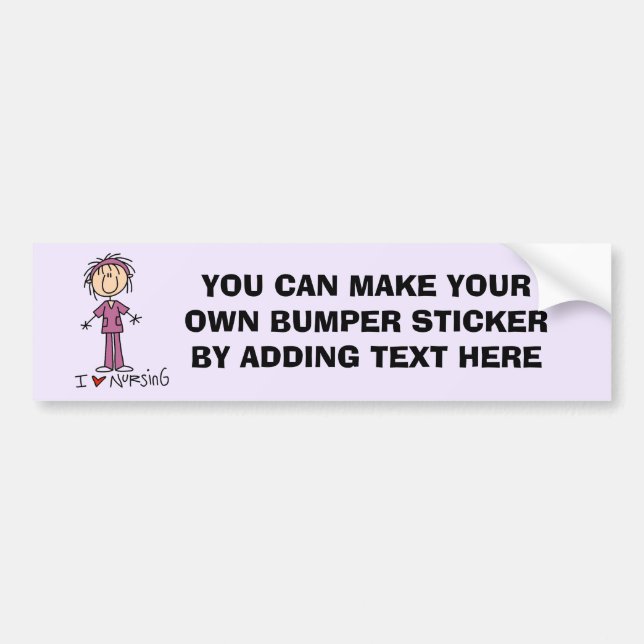 I Love Nursing T-shirts and Gifts Bumper Sticker (Front)