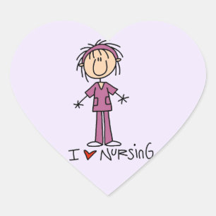 I Love Nursing T-shirts and Gifts Heart Sticker