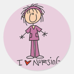 I Love Nursing Tshirts and Gifts Classic Round Sticker