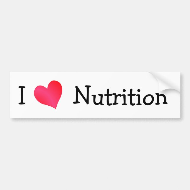 I Love Nutrition Bumper Sticker (Front)