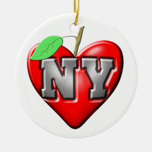 I Love NY Ceramic Tree Decoration