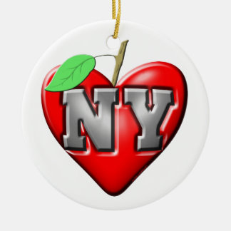 I Love NY Ceramic Tree Decoration