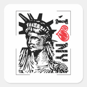 I Love NY Square Sticker