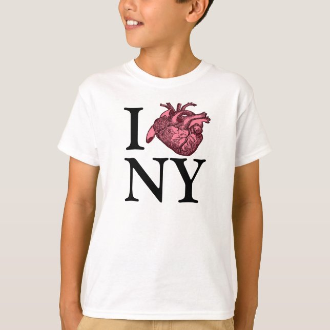 I Love NY with anatomically correct heart t-shirt (Front)