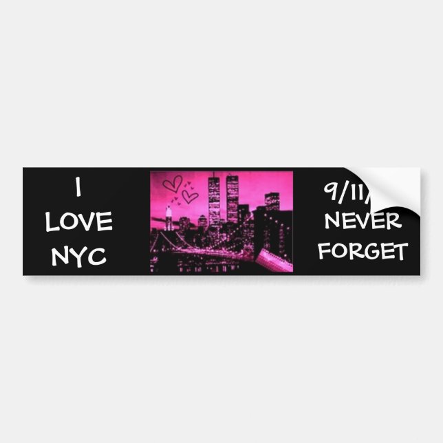 I LOVE NYC, 9/11/01 BUMPER STICKER (Front)