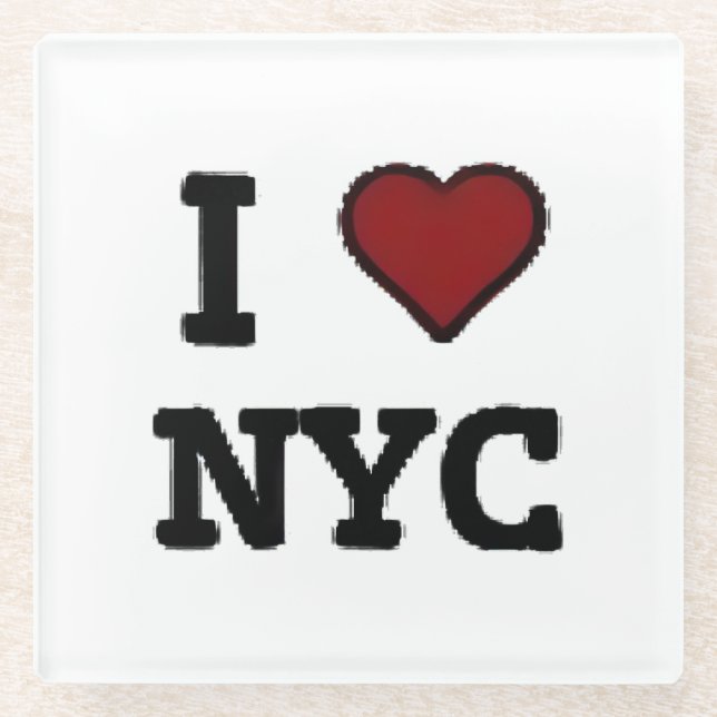 I Love NYC heart Glass Coaster (Front)