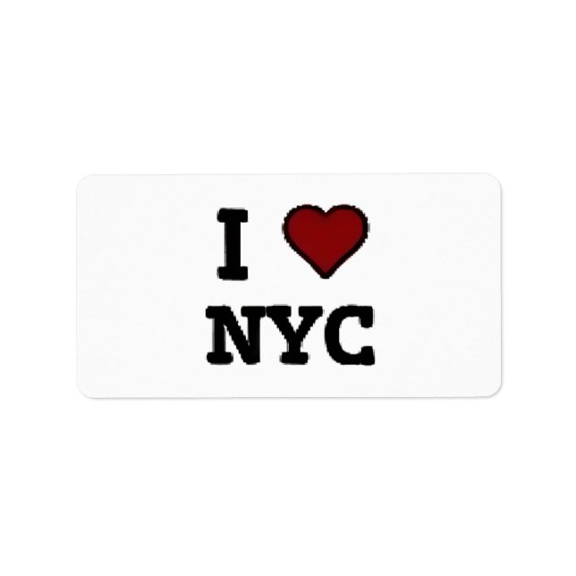 I Love NYC heart Label (Front)