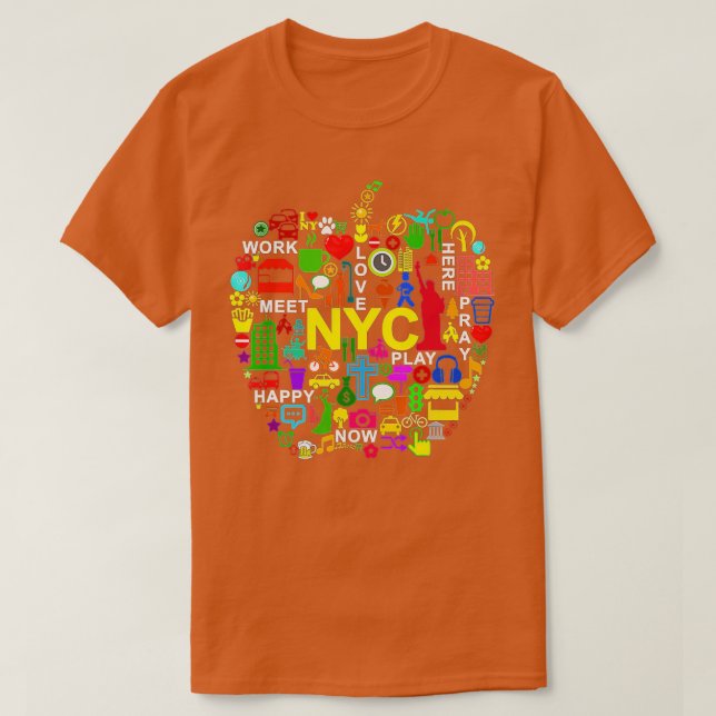 I LOVE NYC s NEW YORK CITY BIG APPLE  T-Shirt (Design Front)
