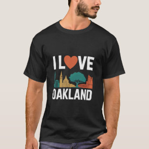 I Love Oakland City Skyline Tree Heart T-Shirt
