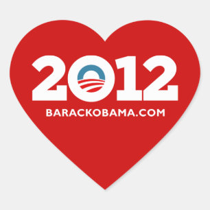 I Love Obama 2012 Heart Sticker