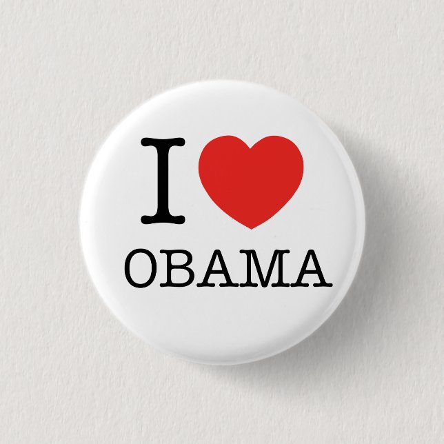 I love Obama 3 Cm Round Badge (Front)