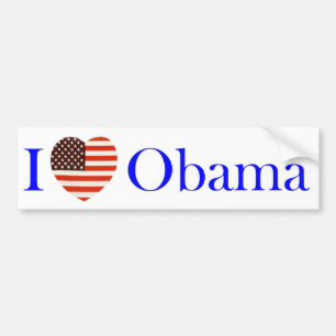 I Love Obama Bumper Sticker