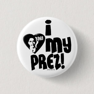 I Love Obama Button