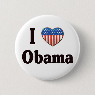 I Love Obama button