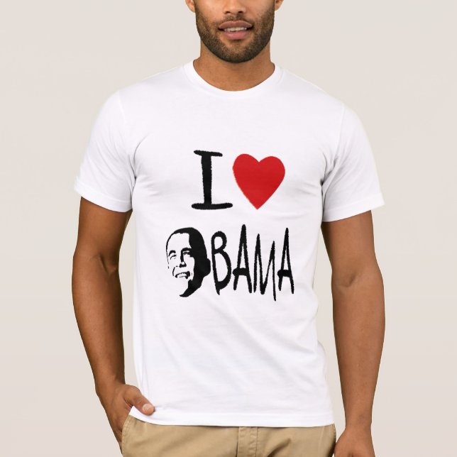 I love obama mens crew neck tee (Front)