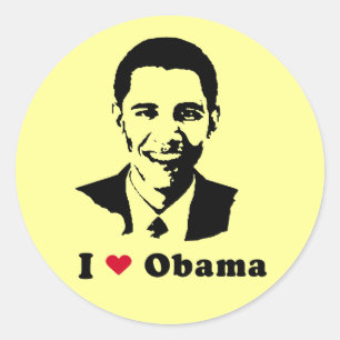 I Love Obama T-shirt Classic Round Sticker