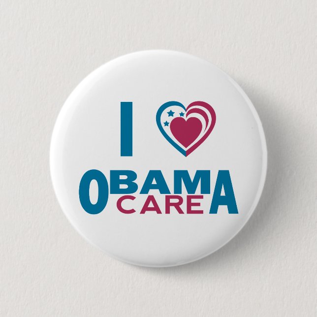 I Love ObamaCare 6 Cm Round Badge (Front)