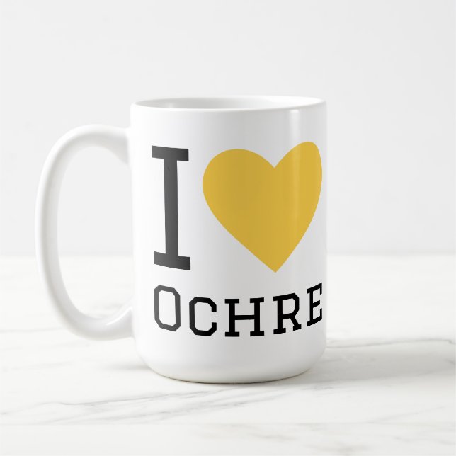 I love ochre coffee mug (Left)
