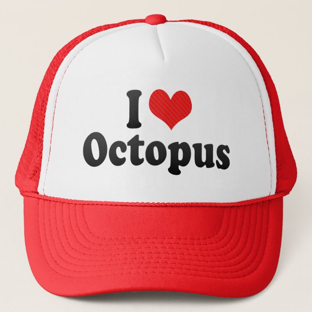 I Love Octopus Trucker Hat (Front)