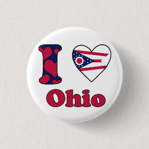 I love Ohio 3 Cm Round Badge