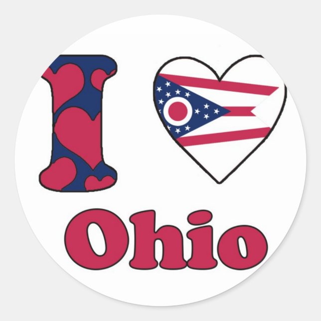 I love Ohio Classic Round Sticker (Front)