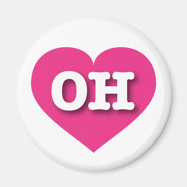 I love Ohio - OH hot pink heart Magnet (Front)
