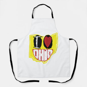 I Love Ohio Smiling Happy Face  Apron