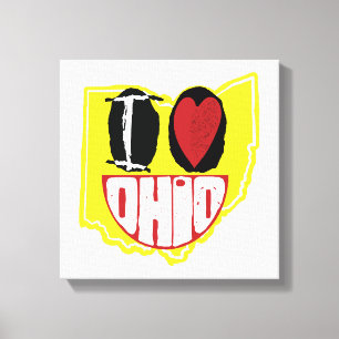 I Love Ohio Smiling Happy Face Canvas Print
