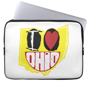 I Love Ohio Smiling Happy Face  Laptop Sleeve