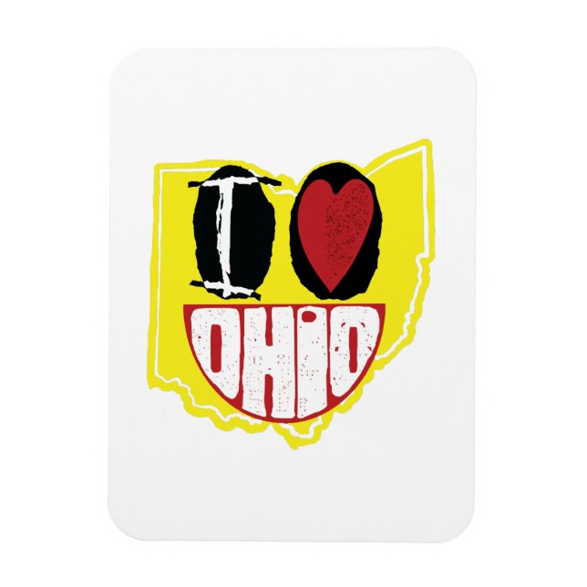 I Love Ohio Smiling Happy Face  Magnet (Vertical)