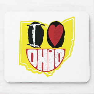 I Love Ohio Smiling Happy Face Mouse Pad