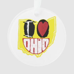 I Love Ohio Smiling Happy Face Ornament