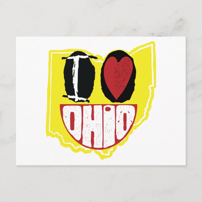 I Love Ohio Smiling Happy Face  Postcard (Front)