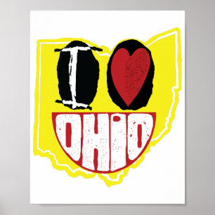 I Love Ohio Smiling Happy Face  Poster