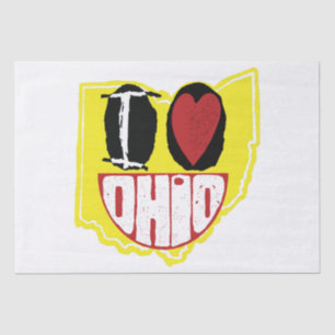 I Love Ohio Smiling Happy Face Tissue Paper