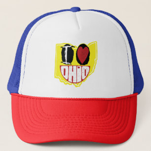 I Love Ohio Smiling Happy Face  Trucker Hat