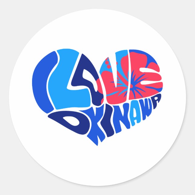I Love Okinawa Sticker (Front)