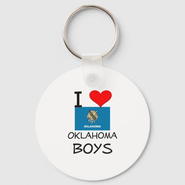 I Love Oklahoma Boys Key Ring (Front)