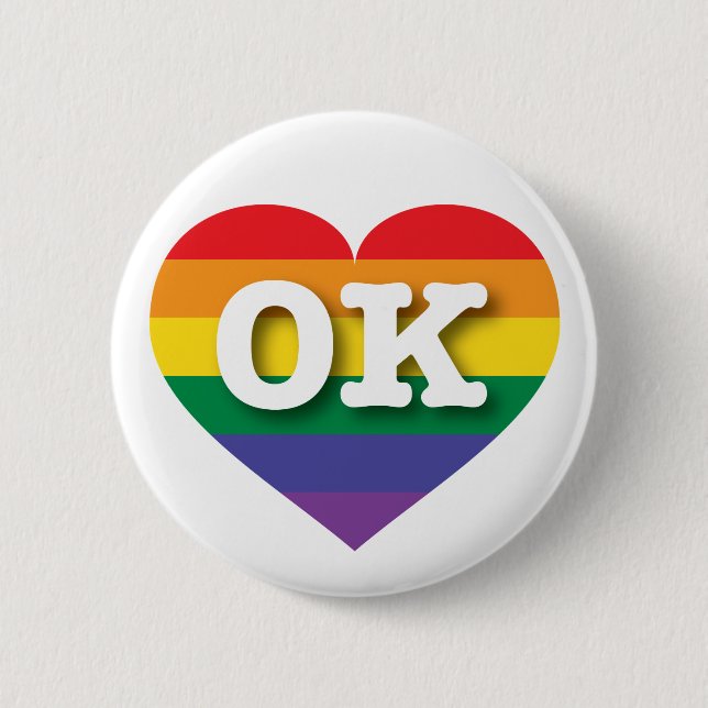 I love Oklahoma Gay Pride 6 Cm Round Badge (Front)
