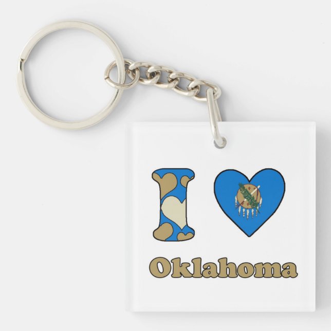 I love Oklahoma Key Ring (Front)
