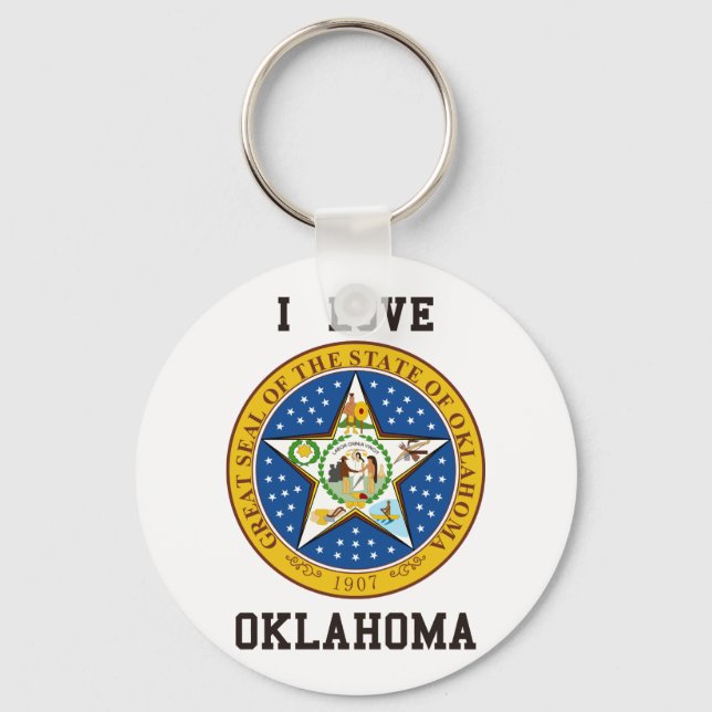I Love Oklahoma Key Ring (Front)